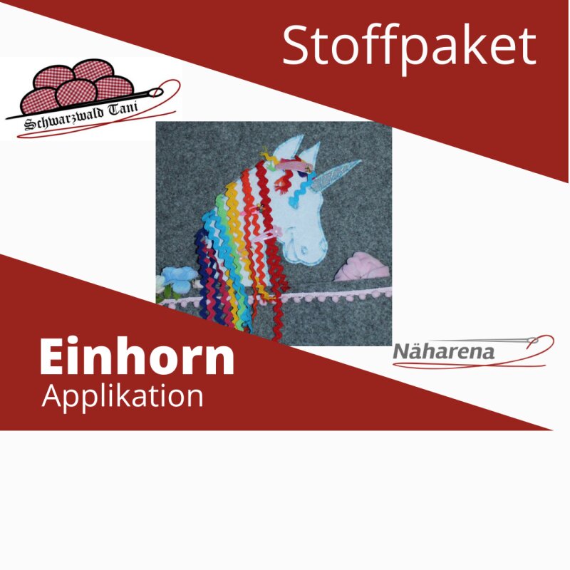 Stoffpaket Einhorn Applikation